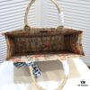 6930a5276e68136f4d9ac0c4 Large Dior Shopping Bag with Embroidery and Stitched Edging - Includes Silk Scarf, Limited Edition, Celebrity Style