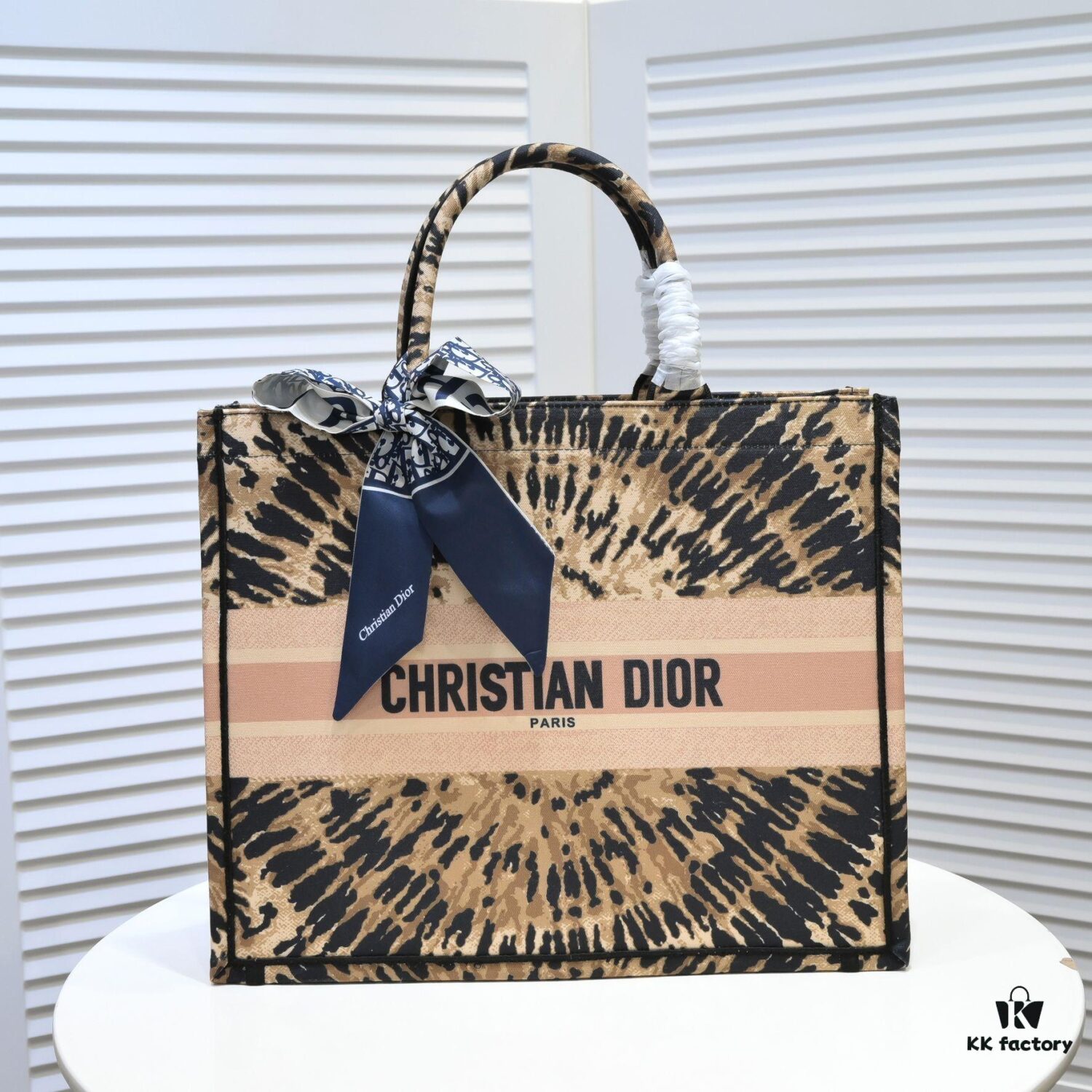 6930a5426e68136f4d9ac0f6 Large Dior Shopping Tote with Silk Scarf, Embroidered Edging, Limited Edition, Celebrity Style, High-End Quality, Imported Fabric