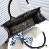 Dior Small Shopping Bag with Silk Scarf, Hemmed, Limited Edition, Celebrity Style, Imported Fabric, High-End Quality