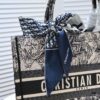 Dior Small Shopping Bag with Silk Scarf, Hemmed, Limited Edition, Celebrity Style, Imported Fabric, High-End Quality