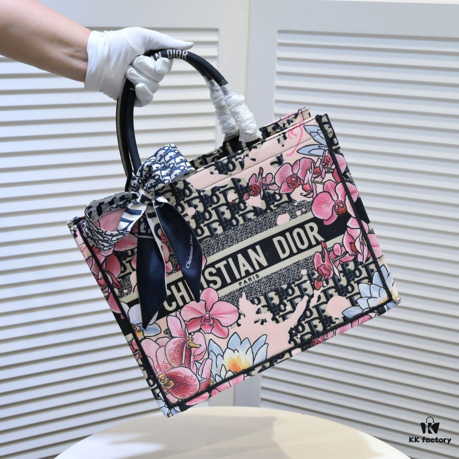 6930a5756e68136f4d9ac14f Dior Small Shopping Bag with Silk Scarf, Bound Edges, New Arrival from Dior Counter, Limited Edition, Celebrity Style