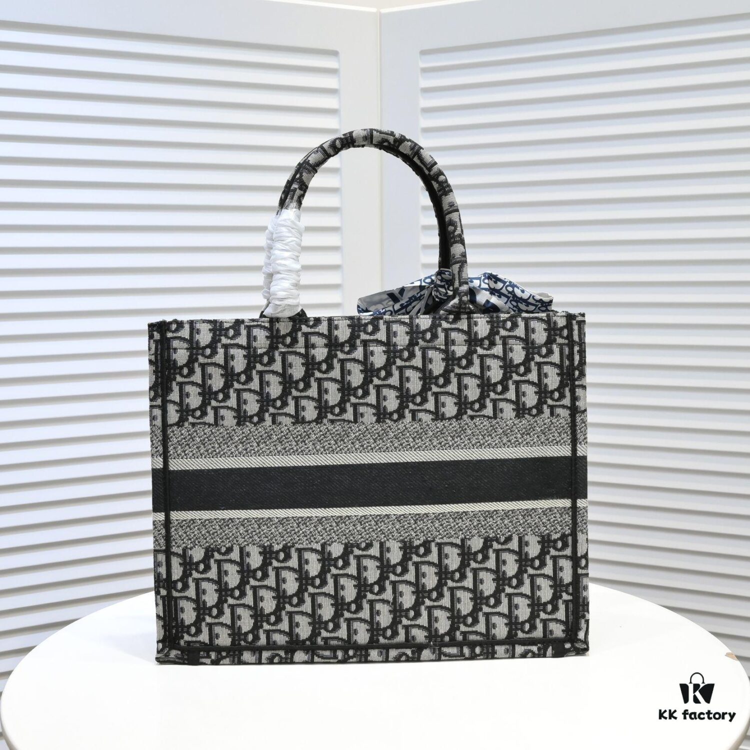 6930a58e6e68136f4d9ac17b Dior Small Shopping Bag with Silk Scarf, Bound Edges, New Arrival from Dior Counter, Limited Edition, Celebrity Style