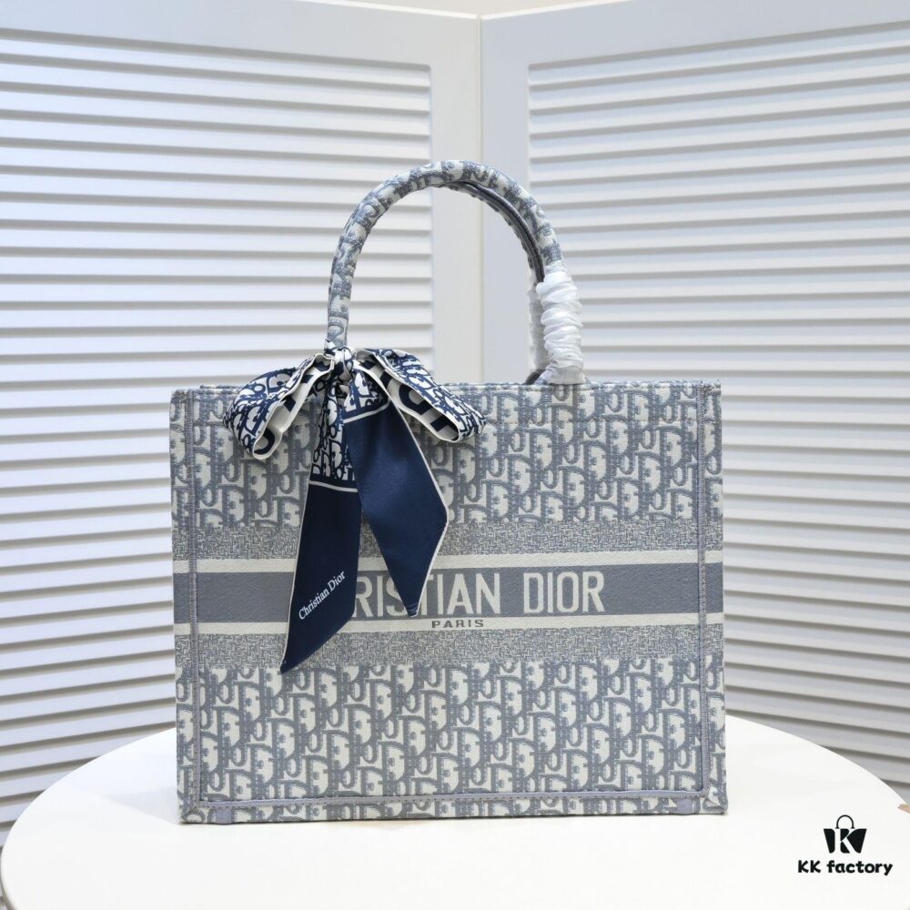 6930a5996e68136f4d9ac18b Dior Small Shopping Bag with Silk Scarf, Bound Edges, New Arrival from Dior Counter, Limited Edition, Celebrity Style