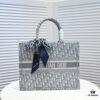 6930a5996e68136f4d9ac18b Dior Small Shopping Bag with Silk Scarf, Bound Edges, New Arrival from Dior Counter, Limited Edition, Celebrity Style