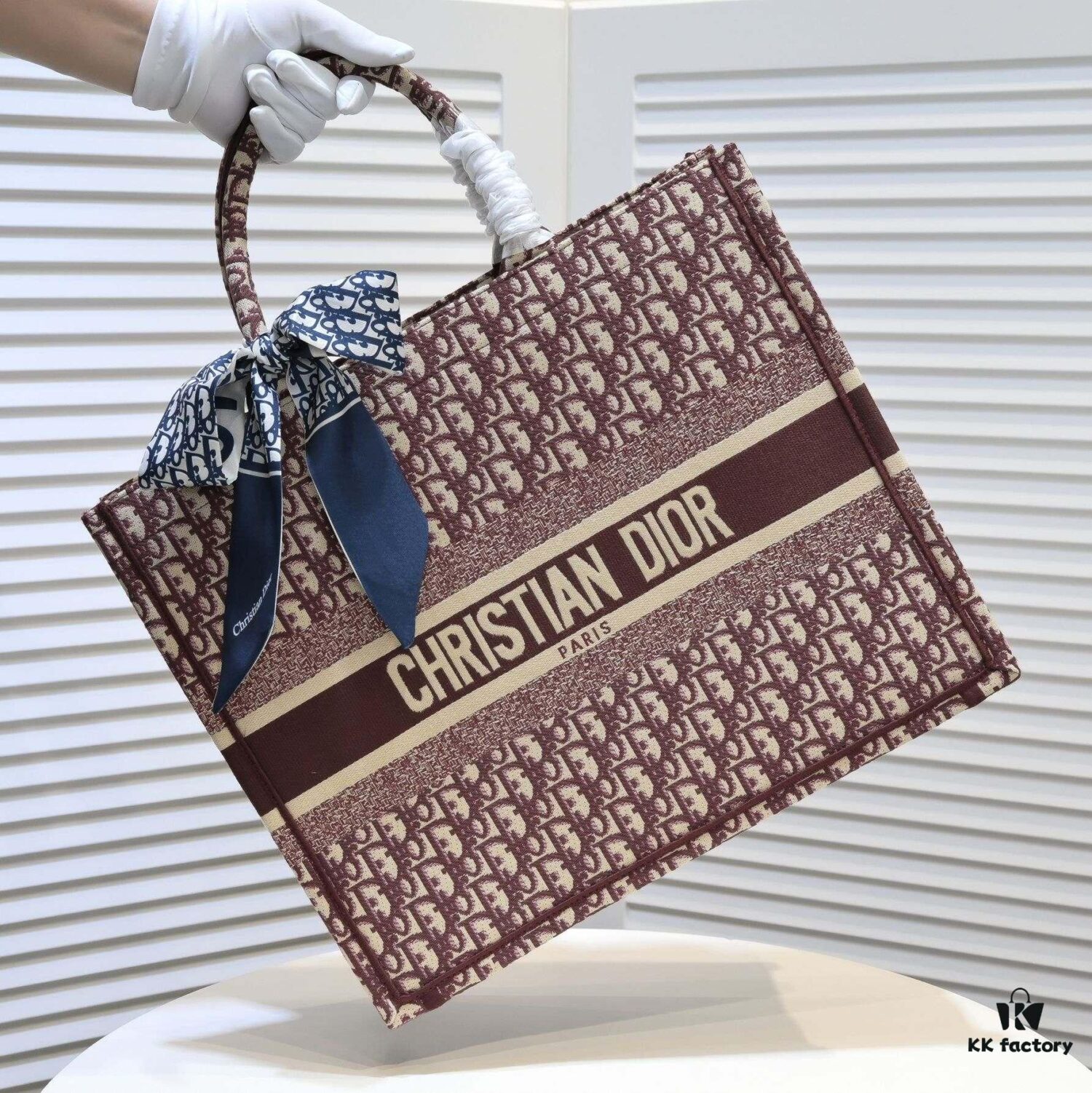 6930a59f6e68136f4d9ac199 Large Size Dior Embroidered Shopping Tote Bag with Silk Scarf, Limited Edition, Celebrity Style