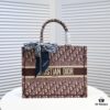 6930a5a36e68136f4d9ac19e Dior Small Shopping Bag with Silk Scarf, Bound Edges, New Arrival from Dior Counter, Limited Edition Worn by Celebrities, Stylish and Elegant, Imported Fabric, High-End Quality