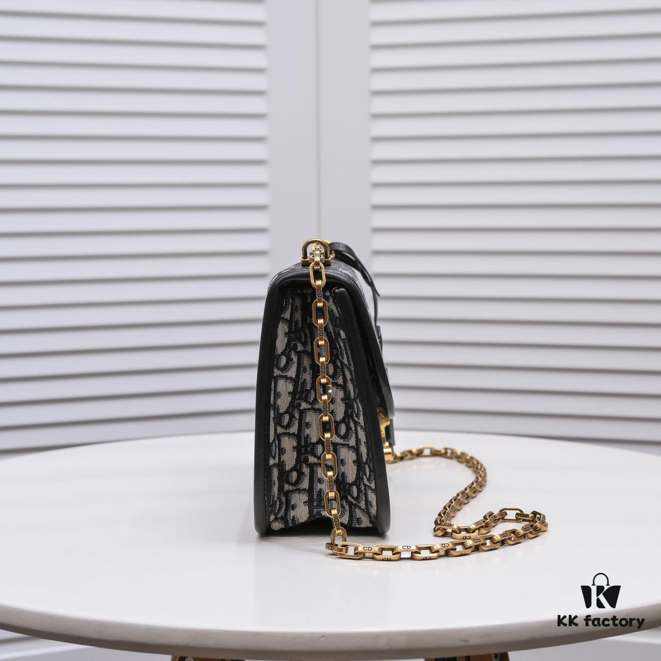 6930a5c36e68136f4d9ac1dc DIOR OBLIQUE Flap Handheld Bag with Chain Detail