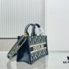 Dior Book Tote24 New Arrival Mini Size with Floral Blue Pattern