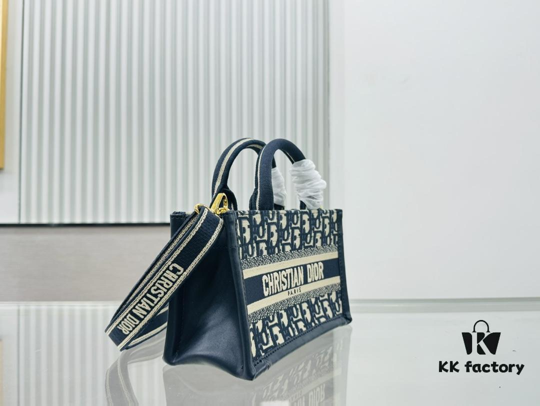 Dior Book Tote24 New Arrival Mini Size with Floral Blue Pattern