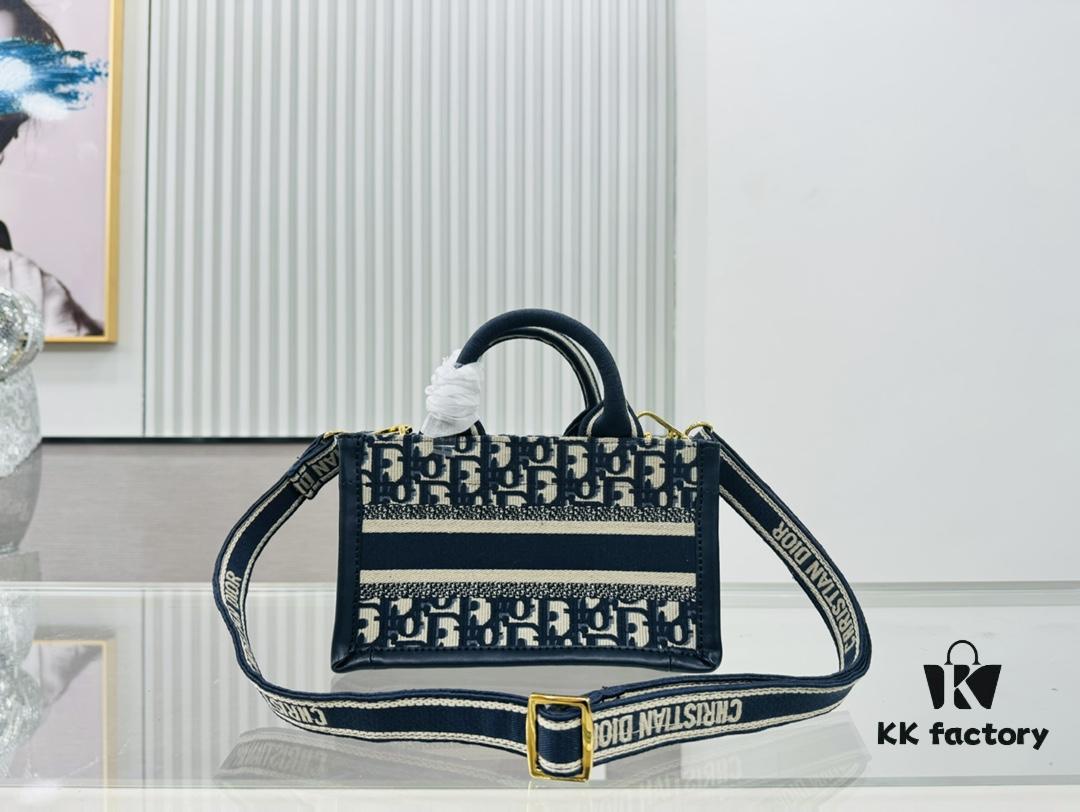 Dior Book Tote24 New Arrival Mini Size with Floral Blue Pattern