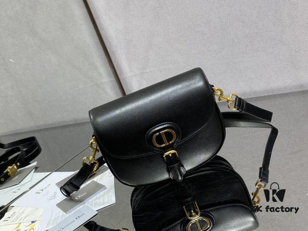 Medium DIOR BOBBY Handbag in Black Smooth Calfskin Leather