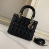 6930a6e36e68136f4d9ac3f1 Black Dior Medium Light Gold Buckle Lambskin Lady Dior Handbag
