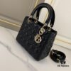 6930a6e36e68136f4d9ac3f4 Black Dior Medium Light Gold Buckle Lambskin Lady Dior Handbag