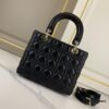 6930a6e46e68136f4d9ac3f5 Black Dior Medium Light Gold Buckle Lambskin Lady Dior Handbag