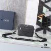 6930a6ee6e68136f4d9ac40c Authentic Dior Crossbody Bag 1SFPO206 (Gray Leather with Silkscreen Logo) - Italian Craftsmanship