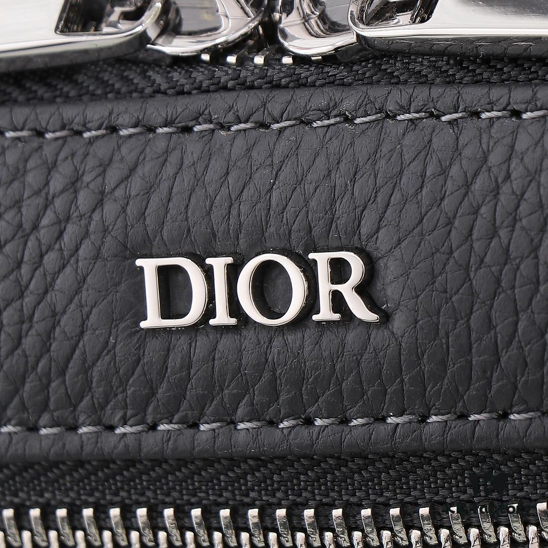 6930a6f36e68136f4d9ac411 Authentic Dior Crossbody Bag 1SFPO206 (Gray Leather with Silkscreen Logo) - Italian Craftsmanship
