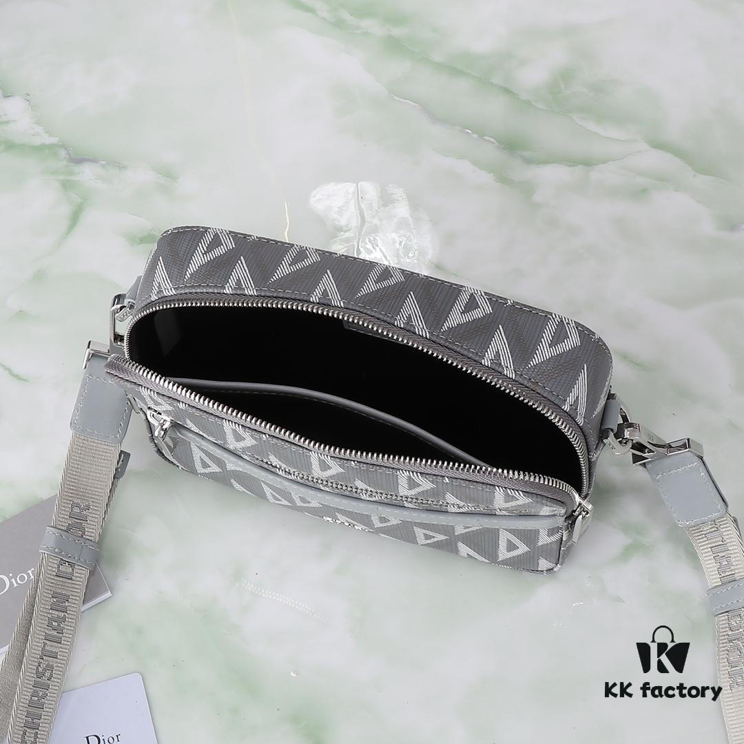 6930a6f96e68136f4d9ac420 Gray Oblique Galaxy Printed Calfskin Leather Bag - Model: 1ESPO206