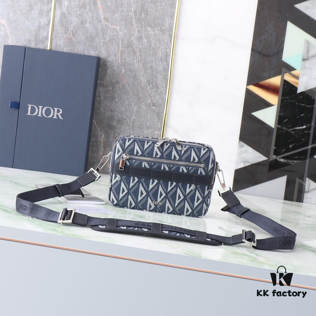 6930a6fe6e68136f4d9ac428 Safari Messenger Bag in Dior Blue CD Diamond Canvas
