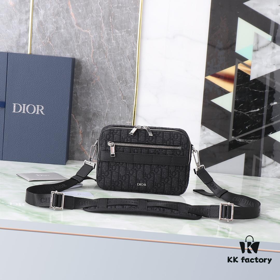 6930a6ff6e68136f4d9ac42f Dior Homme Men's Camera Crossbody Bag Model 206VPI-H03E (Black Jacquard)