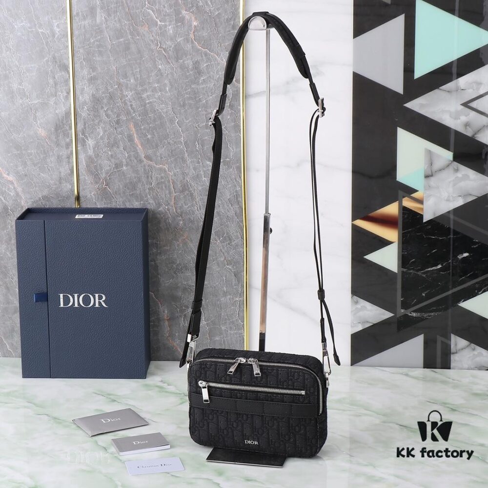 6930a7006e68136f4d9ac431 Dior Homme Men's Camera Crossbody Bag Model 206VPI-H03E (Black Jacquard)