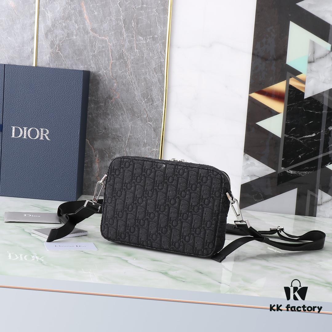 6930a7036e68136f4d9ac433 Dior Homme Men's Camera Crossbody Bag Model 206VPI-H03E (Black Jacquard)