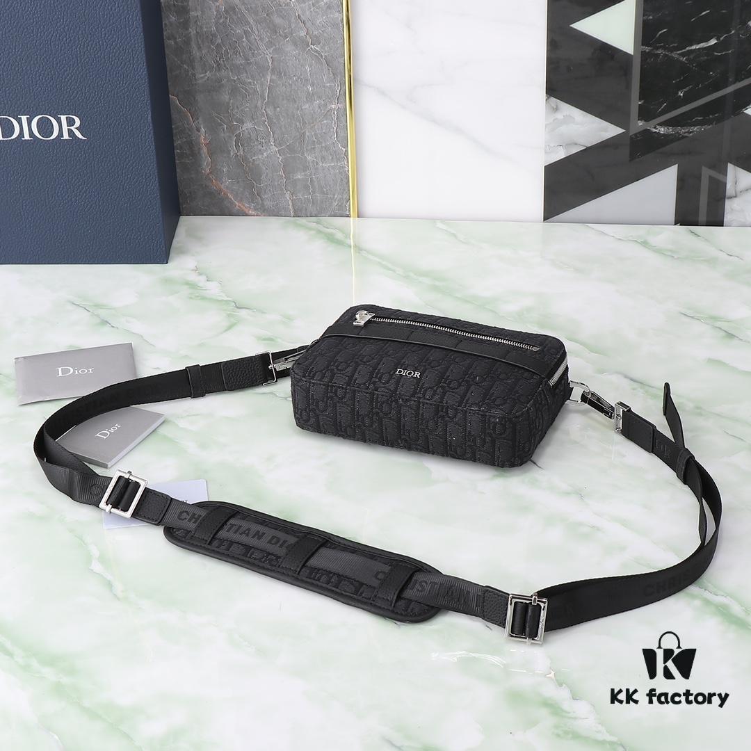 6930a7036e68136f4d9ac434 Dior Homme Men's Camera Crossbody Bag Model 206VPI-H03E (Black Jacquard)
