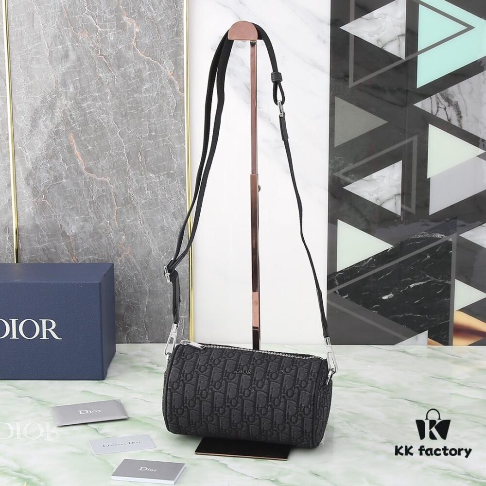 Dior ROLLER DIOR OBLIQUE Men's Shoulder and Crossbody Bag / Cylindrical Bag [With Original Retail Box]