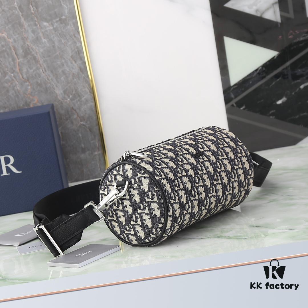 Dior ROLLER DIOR OBLIQUE Men's Shoulder and Crossbody Bag / Cylindrical Bag [Includes Original Retail Box]