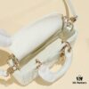 6930a72a6e68136f4d9ac489 White Lambskin Cannage Pattern Lady D-Joy Bag