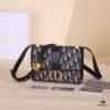 6930a7386e68136f4d9ac4a6 30 Montaigne Handbag in Blue Oblique Print Fabric