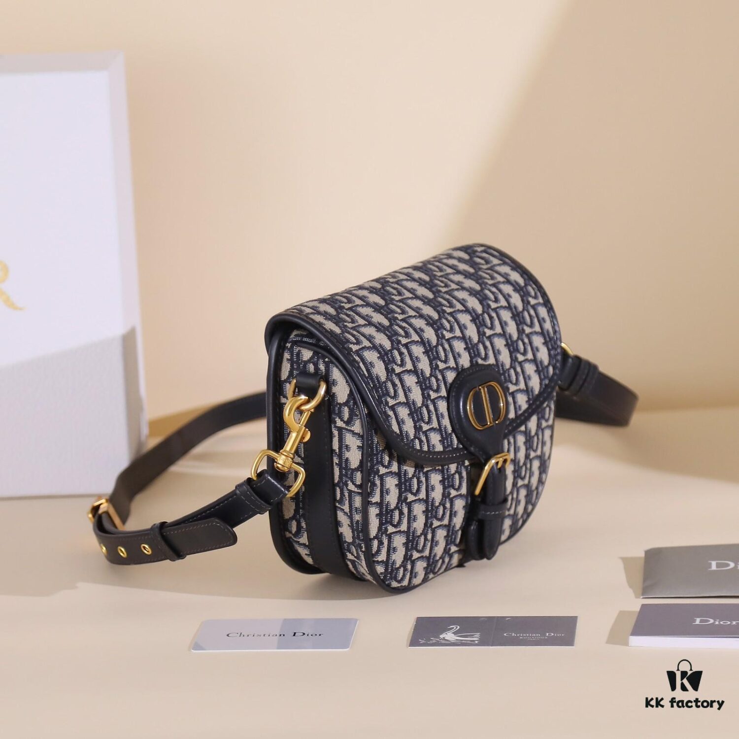 6930a7456e68136f4d9ac4bf Dior Bobby Medium Shoulder Bag in Black Smooth Calfskin with Vintage Gold-Tone Hardware