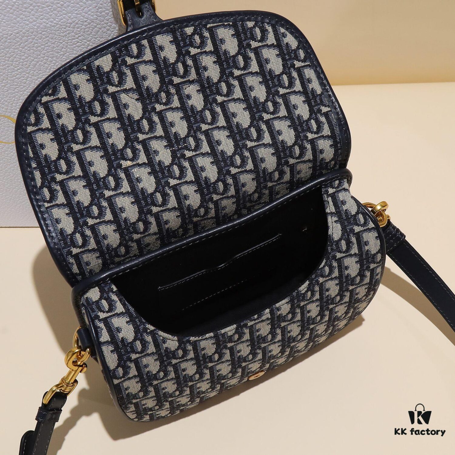 6930a7486e68136f4d9ac4c4 Dior Bobby Medium Shoulder Bag in Black Smooth Calfskin with Vintage Gold-Tone Hardware