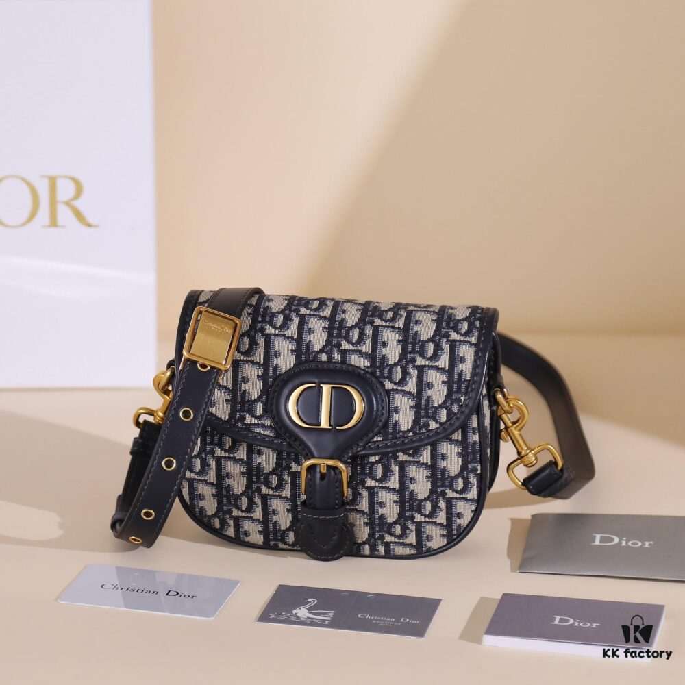 6930a74b6e68136f4d9ac4c5 Dior Bobby Medium Shoulder Bag in Black Smooth Calfskin with Vintage Gold Hardware