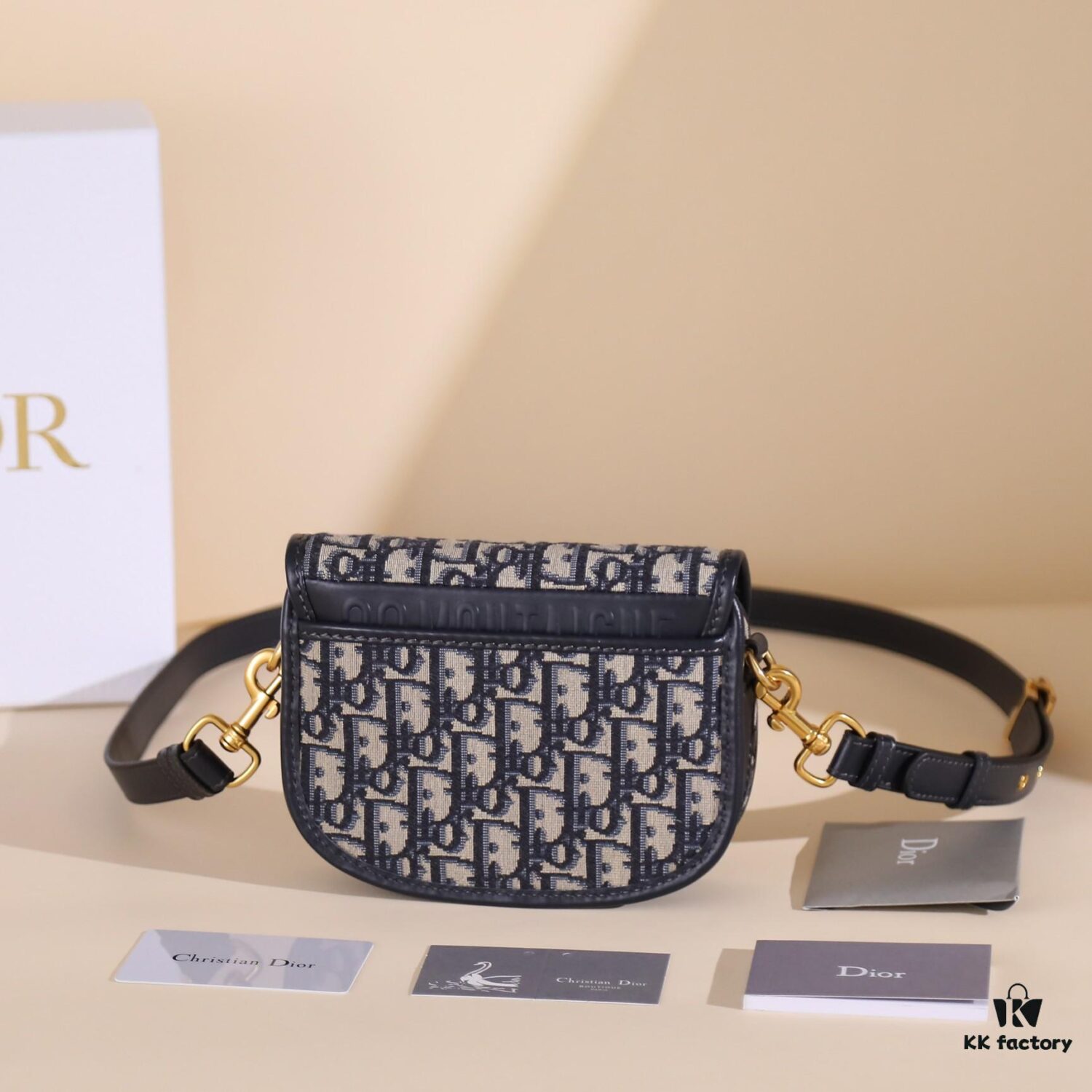 6930a74b6e68136f4d9ac4c7 Dior Bobby Medium Shoulder Bag in Black Smooth Calfskin with Vintage Gold Hardware