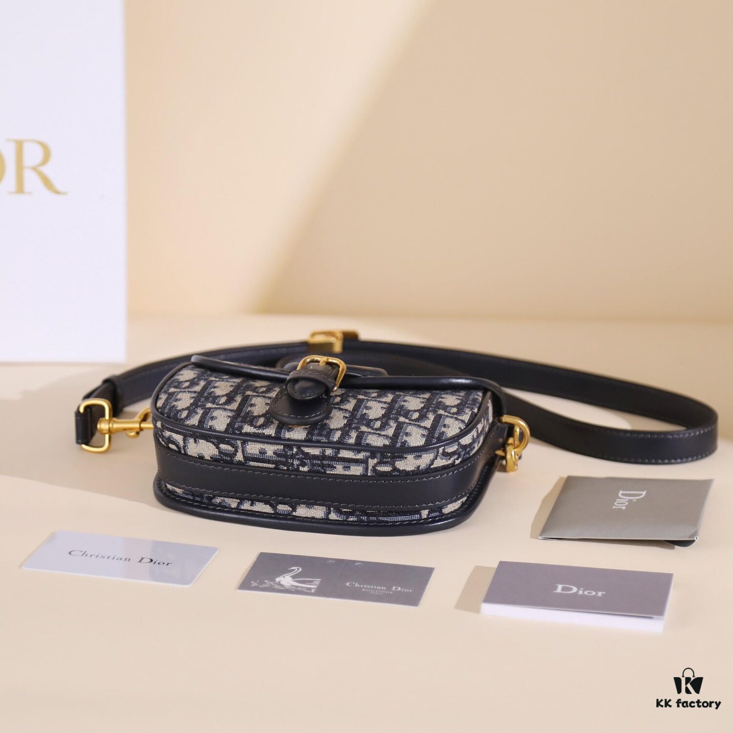 6930a74b6e68136f4d9ac4cc Dior Bobby Medium Shoulder Bag in Black Smooth Calfskin with Vintage Gold Hardware