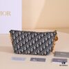 6930a7516e68136f4d9ac4d4 Diorstar Hobo Chain Bag in Blue Oblique Jacquard Fabric