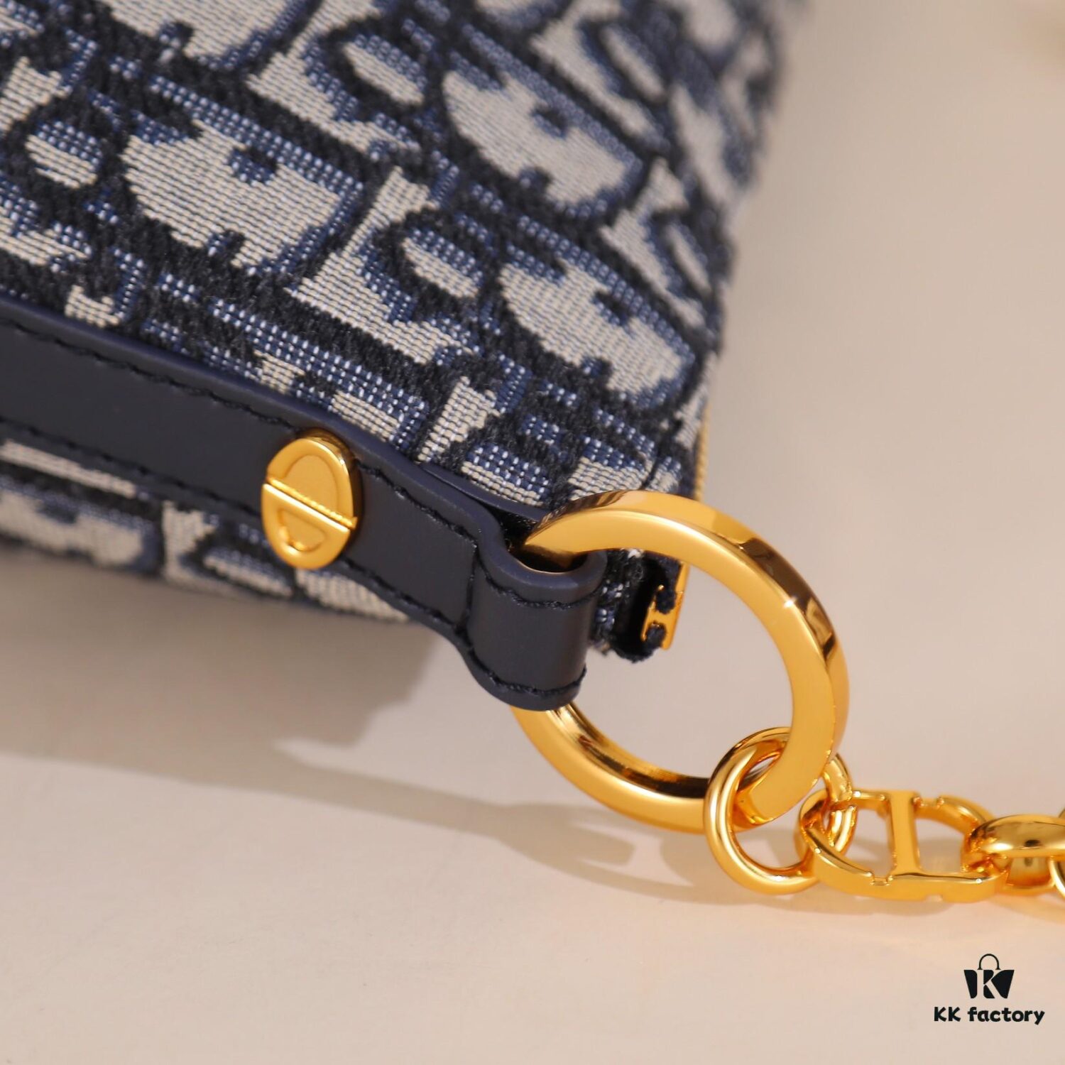 6930a7526e68136f4d9ac4d8 Diorstar Hobo Chain Bag in Blue Oblique Jacquard Fabric
