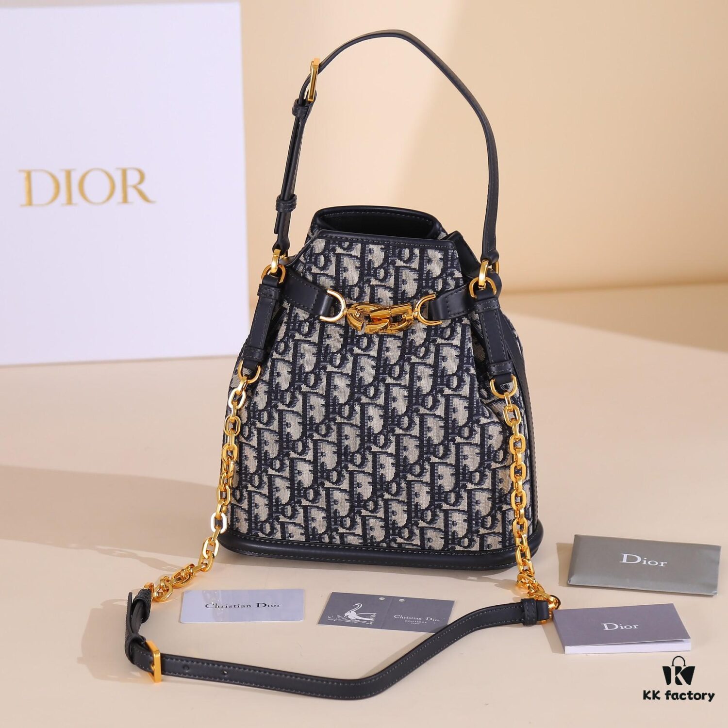 Medium Cest Dior Handbag in Blue Oblique Canvas