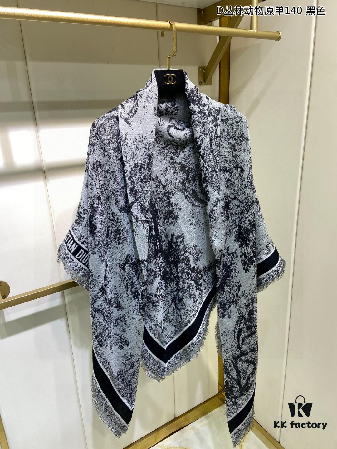 6930a7646e68136f4d9ac4fd Hot Sale! Authentic High-End Dior Latest Collection 'D Jungle Animal' 140 Shawl - Cashmere Blend Square Scarf