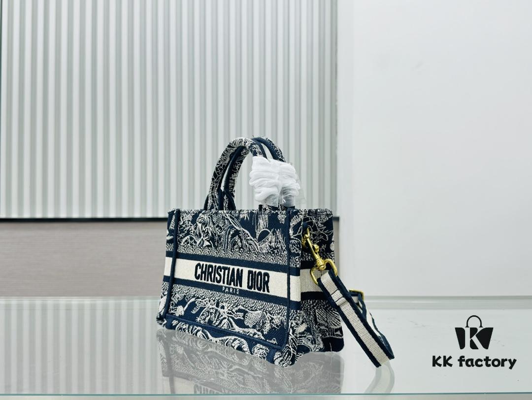 Black Blue Tiger, Super Mini with Shoulder Strap DIOR Book Tote 24 Spring/Summer New Arrival
