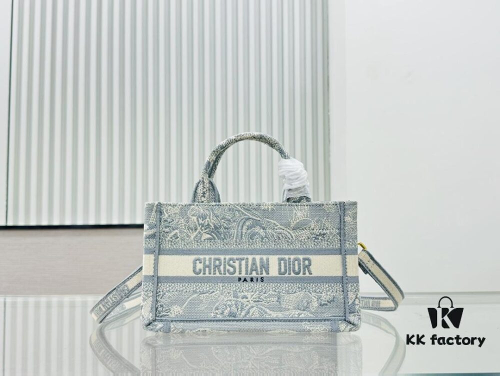 6930a79a6e68136f4d9ac570 Dior Book Tote 24 Spring Mini Size with Shoulder Strap in Grey Tiger