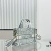 Dior Book Tote 24 Spring Mini Size with Shoulder Strap in Grey Tiger