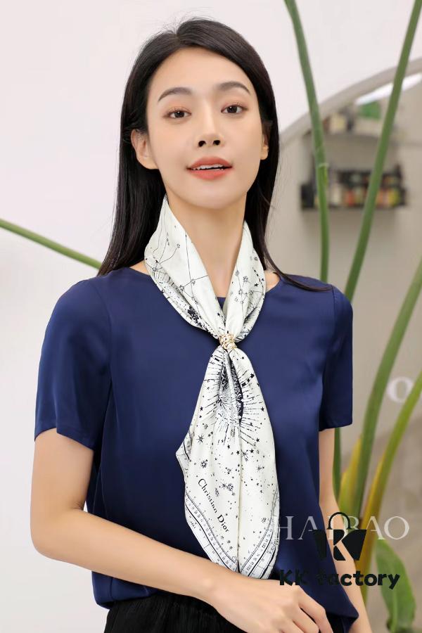 6930a8536e68136f4d9ac701 Luxury Custom Dior Double-Sided Solid Color Silk Scarf, 100% Premium 18 Momme Twill Silk, 90cm x 90cm