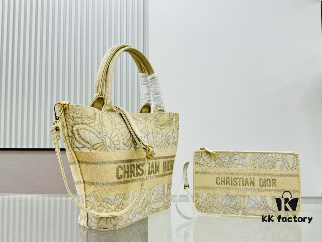 6930a8676e68136f4d9ac72a Dior Market Tote Bag with Shoulder Strap and Mini Pouch
