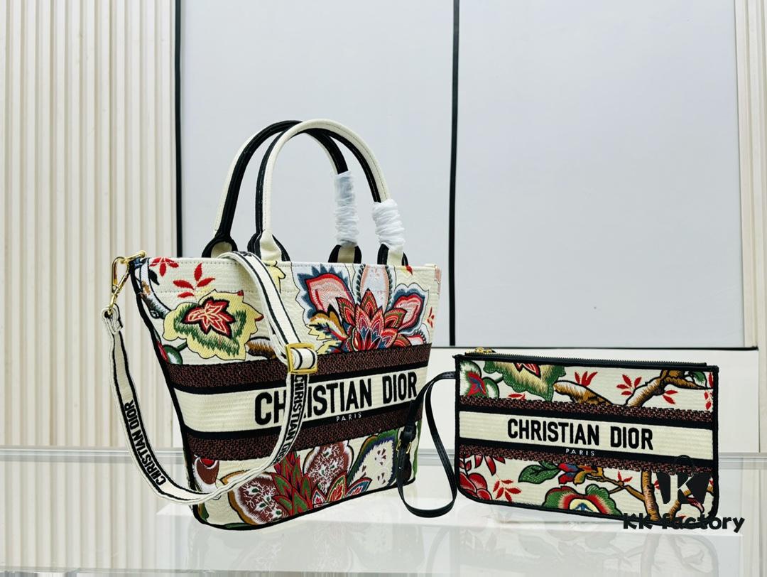 Dior Market Tote with Shoulder Strap and Mini Bag