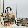 6930a8796e68136f4d9ac74e Dior Market Tote Bag with Shoulder Strap and Mini Pouch