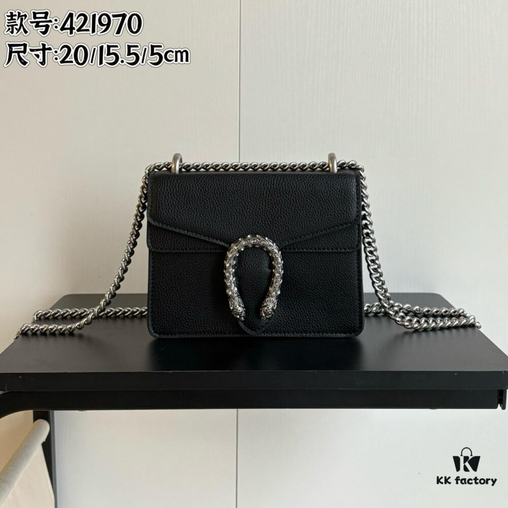 6930a87d6e68136f4d9ac756 Authentic Shot #421970 Black Leather Dionysus Series Bag