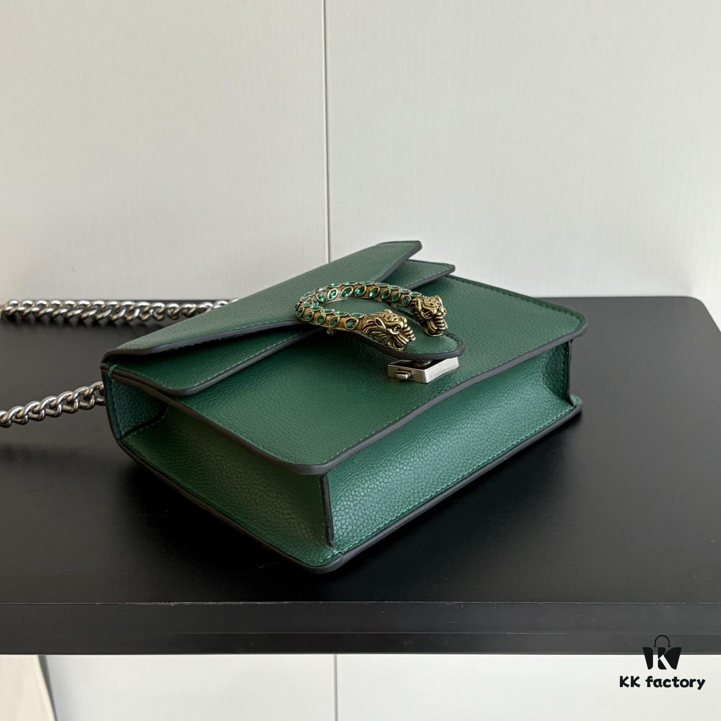 6930a8896e68136f4d9ac76a Authentic Shot #421970 Green Leather Dionysus Series Bag