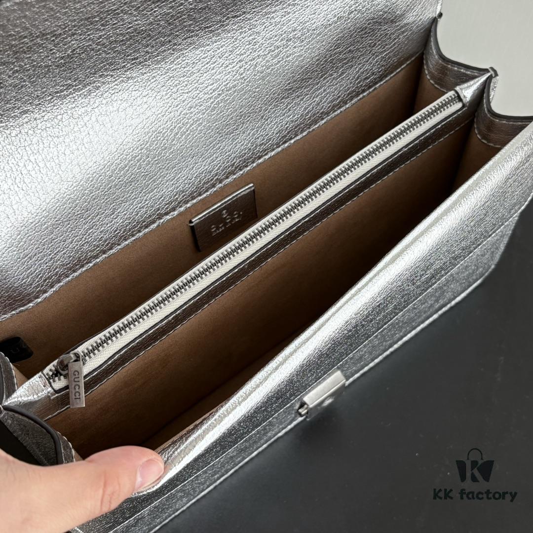 Newly Upgraded Version Real Shot # Model: 400249 Silver Full Leather Size: 28 x 18 x 9cm