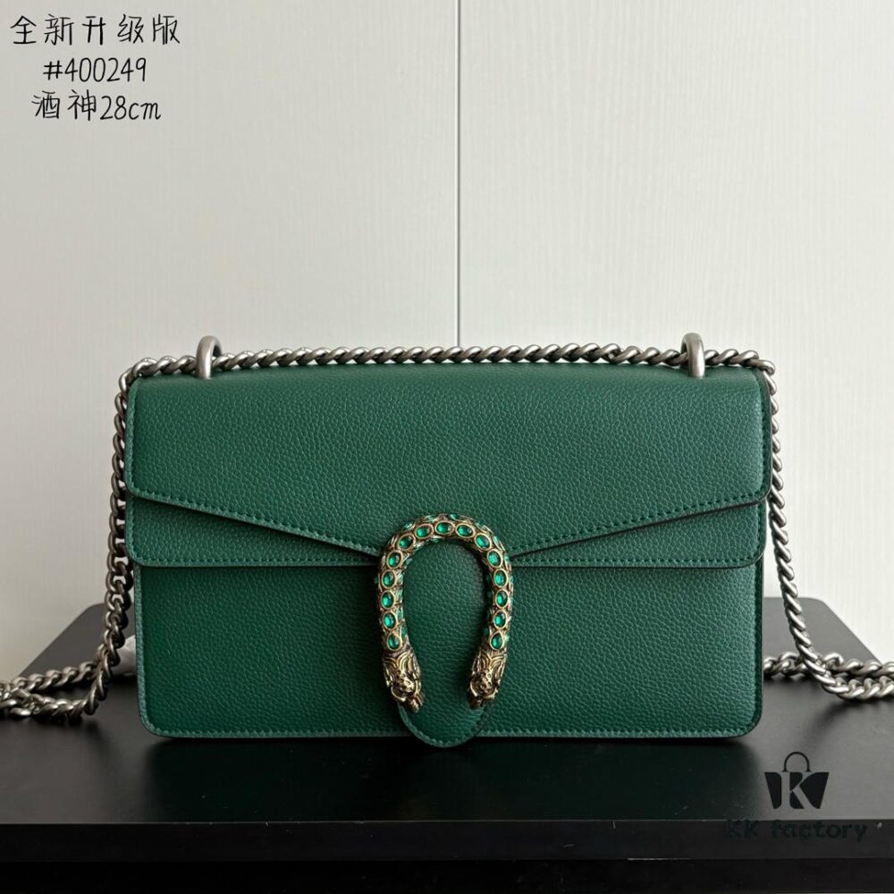 6930a89c6e68136f4d9ac788 Newly Upgraded Version Real Shot # Green Full Leather Model 400249 Size 28×18×9cm